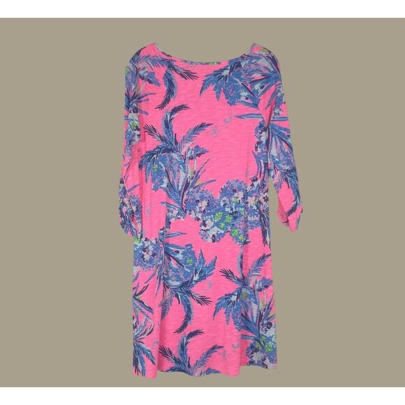 Lilly Pulitzer Surfcrest Tiki Pink Cotton Modal Swing Dress Size Medium - Picture 2 of 7